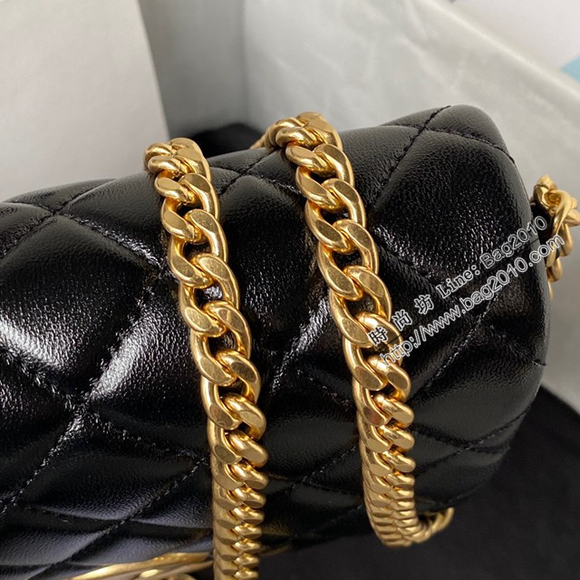 Chanel專櫃新款鏈條女包 香奈兒23p隱藏款復古黑金大log中號AS3855雙C超mini方胖子 djc6036